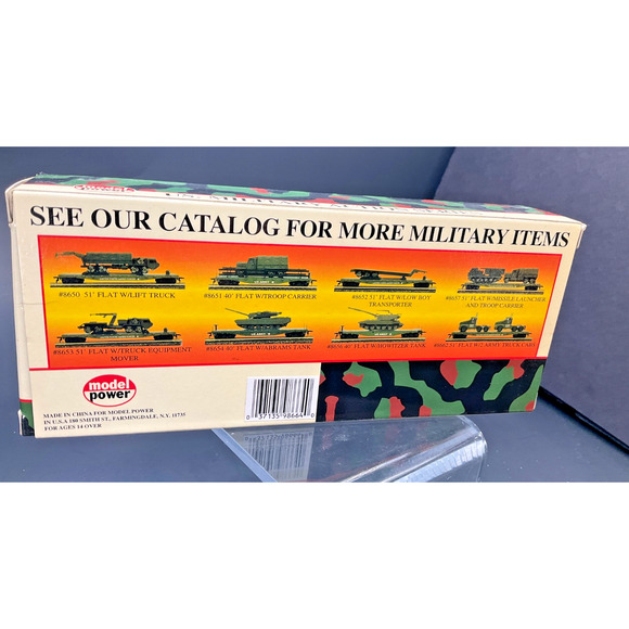Model Power Military HO Railroad Flat Train Car Search Light w/knuckle couplers - Picture 13 of 14